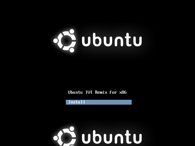 Ubuntu IVI Remix first installation screen